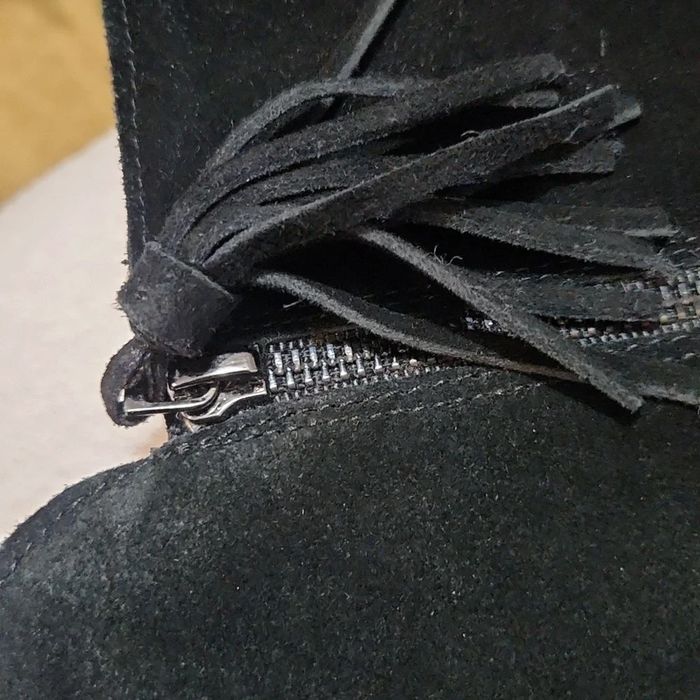Anne Klein wide calf suede Wedge knee high boots In Box